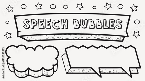 Creative speech bubbles for adding unique text, perfect for presentations, posters, and social media content, offering a fun, engaging way to communicate