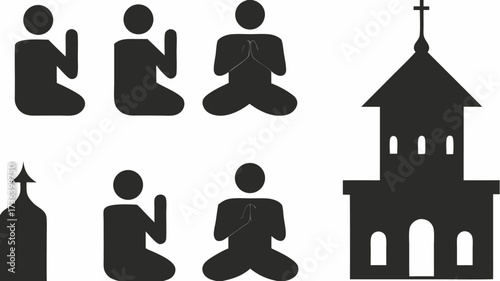 Diverse faith symbols elegantly showcase religious devotion, spiritual connection, and serene meditation, reflecting unity and inner peace beautifully