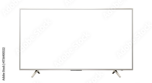 Modern Flat Screen Television with White Screen display