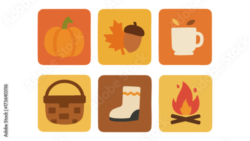 Cozy Fall Flat Icons
