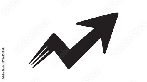 Hand-drawn arrow pointing upwards simple doodle vector illustration isolated on white background for infographics 