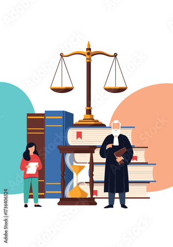 A wise judge considers the scales of justice and the passage of time.