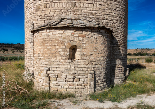 Ancient Romanesque Architecture Sant Pere el Gros Church Lérida Spain 11th Century Medieval Circular Apse and Stone Wall Detail