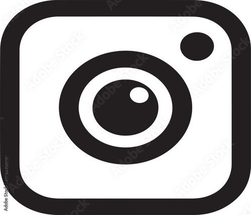 Camera Lens Icon Representing Photography and Social Media App
