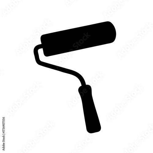 Black and white paint roller, tool for painting walls or other surface
