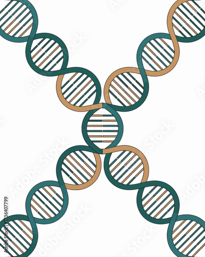 Abstract DNA Structure Illustration for Medical Research and Scientific Advancements Concept Art on White Background