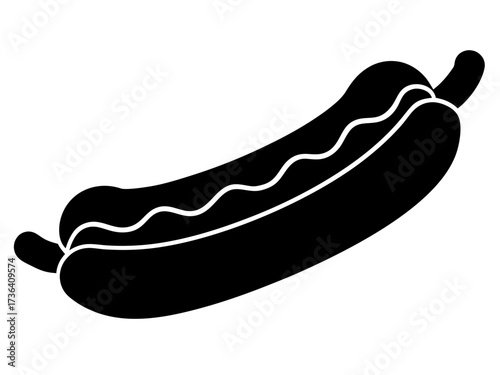 hot dog black silhouette vector,hot dog icon