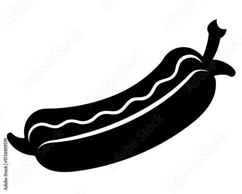 hot dog black silhouette vector,hot dog icon