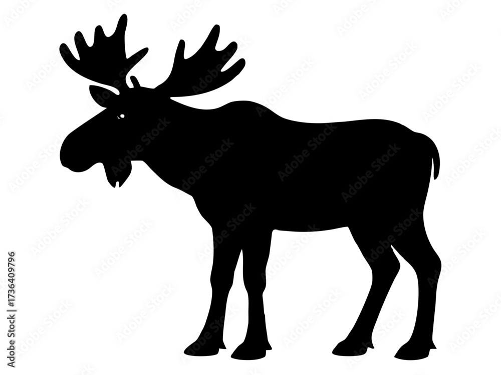 Fototapeta premium moose black silhouette vector,moose icon 
