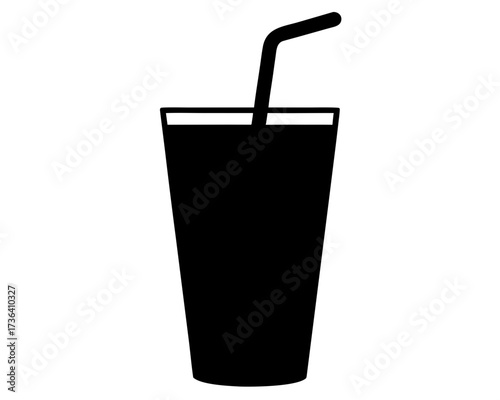 soft drink with straw silhouette vector,soft drink in cup icon
