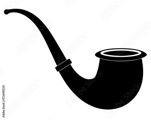 Smoking pipe icon vector, Smoking pipe silhouette