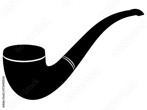 Smoking pipe icon vector, Smoking pipe silhouette