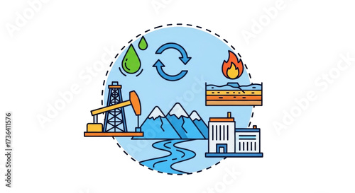 Isolated Environmental Conservation and Pollution Reduction Concept Presentation Illustration