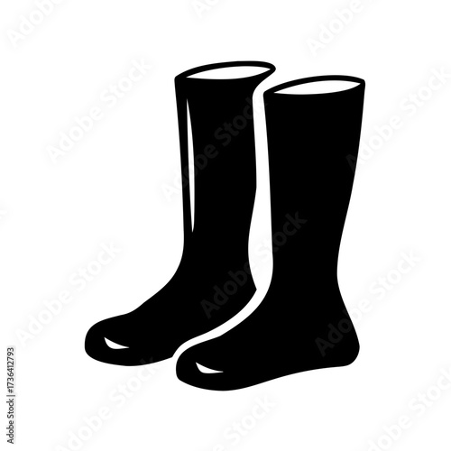 Pair of tall black rubber boots perfect for gardening and outdoor adventures