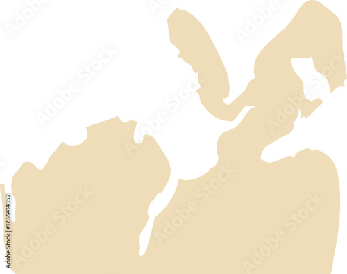 An abstract organic silhouette with fluid, irregular edges resembling natural rock formations, flowing landscapes, or imaginative shapes.