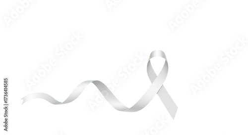 Photos Isolated white awareness ribbon for solidarity, hope, peace, protection and supp