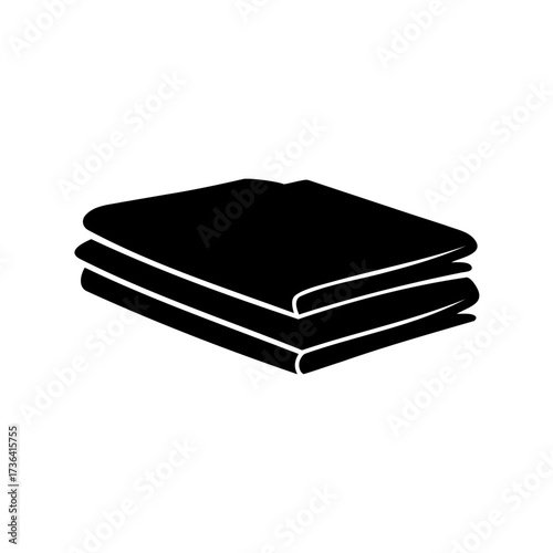 Black and white illustration of a stack of three folded towels
