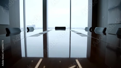 Modern Corporate Boardroom: Empty Table, Waiting, Business Meeting Concept