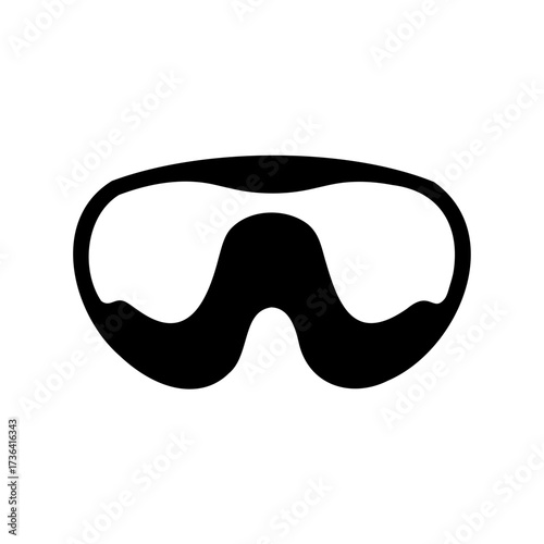 Silhouette illustration of swim goggles, great for underwater adventures and exploration
