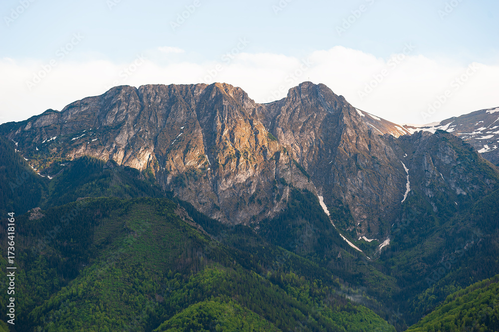 Naklejka premium Tatra Mountains (Poland) - Giewont before sunset. View from Gubałówka.