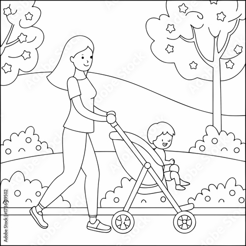 Mom Stroller Baby