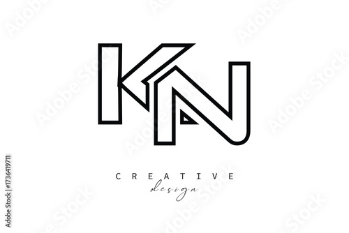 KN Creative Monogram Logo Design-Stock Creative Branding Design Concept
