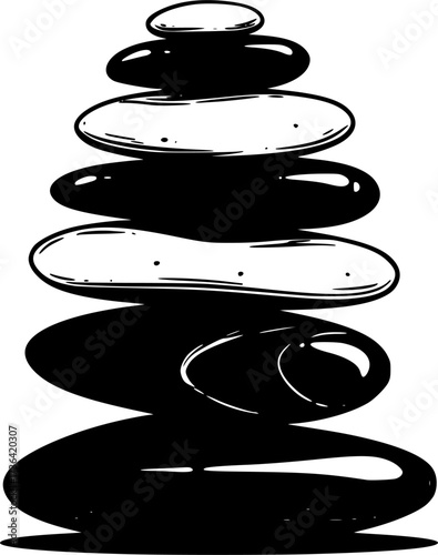 vector zen rock stones stack in balance
