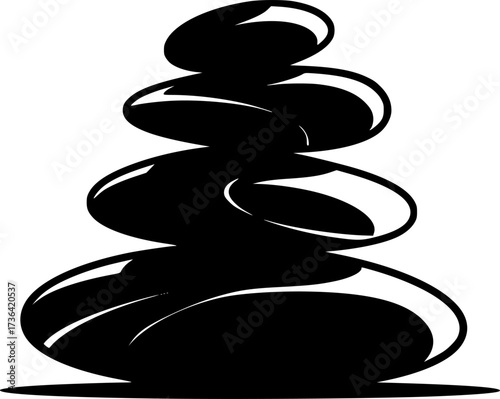 vector zen rock stones stack in balance
