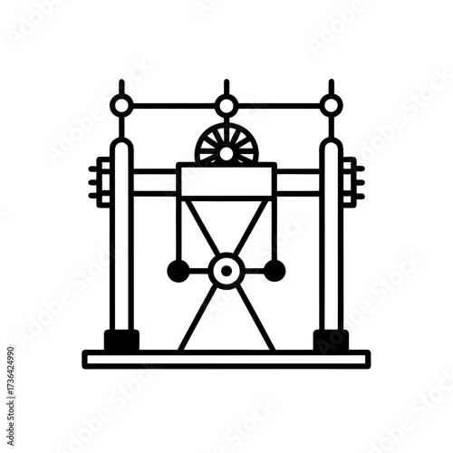 Illustration of a mechanical apparatus silhouette