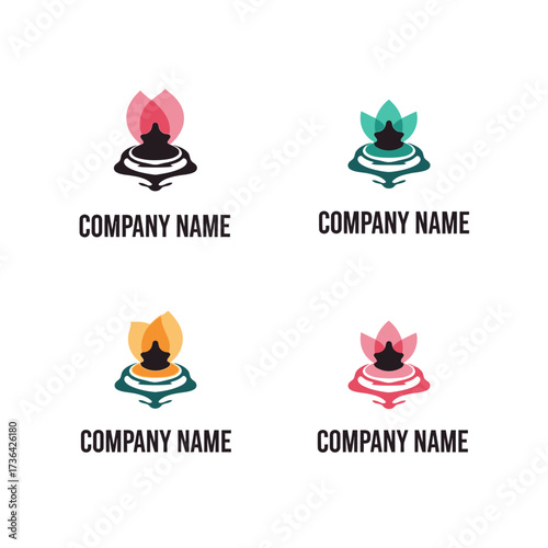 Wallpaper Mural Elegant Lotus Flower Logo Variations for Brand Identity and Spiritual Design. Torontodigital.ca