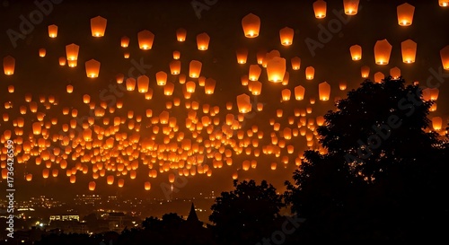 Sky Lanterns Festival A Mesmerizing Nighttime Spectacle.