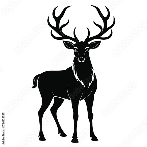 Elegant Black Deer Illustration for Nature Lovers elegant black deer