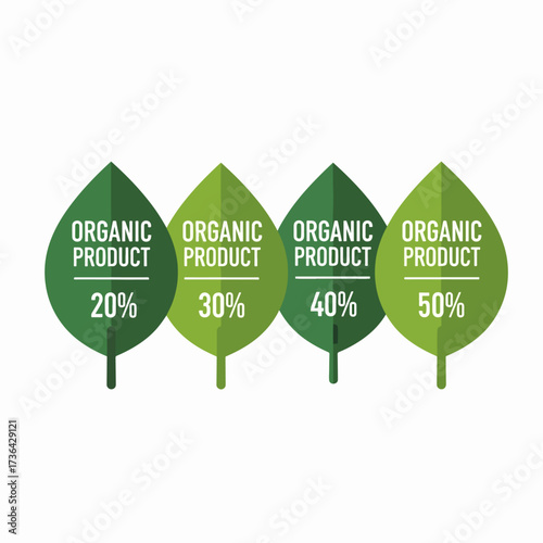 Set of green eco friendly labels and icons for organic and natural products