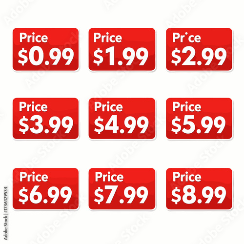 Red Sale Tags Showcasing Competitive Market Prices