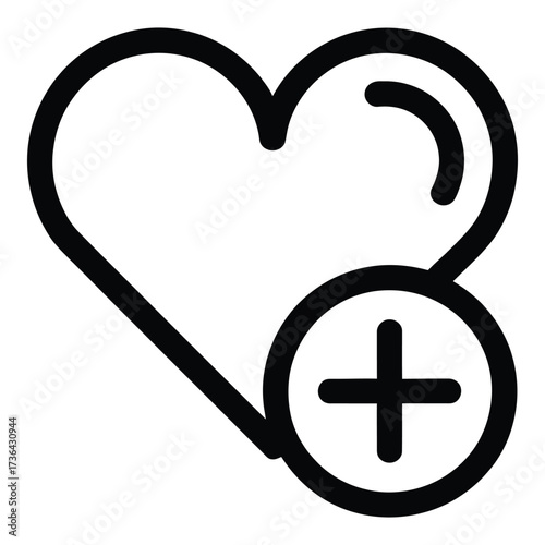 Add to Favorites Heart Line Icon - Social Media Like Symbol