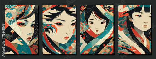 Poster in Asian Style with a Portrait of a Girl