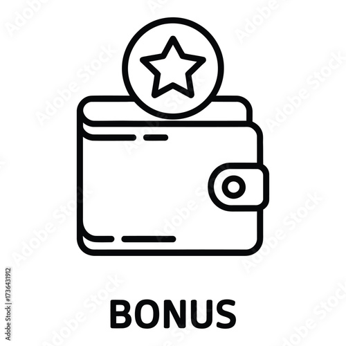 Bonus Wallet Icon with Star Coin - Reward, Loyalty & Cashback Symbol for Apps, Marketing & Finance Design

