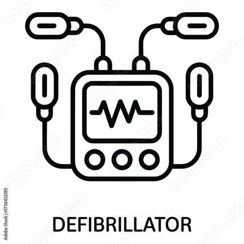 Defibrillator Icon - Medical Emergency Heart Resuscitation Device