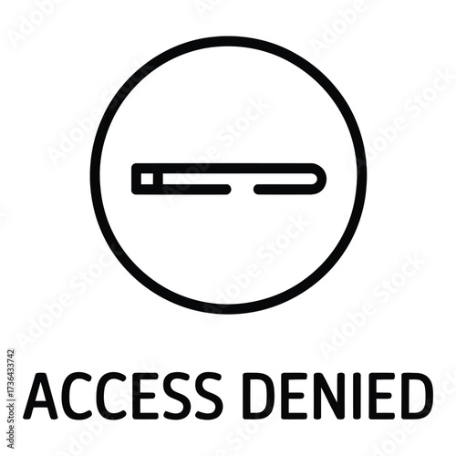 Free Download Access Denied, Restricted, Blocked, No Entry, Prohibited Line Icon - GFXLoad