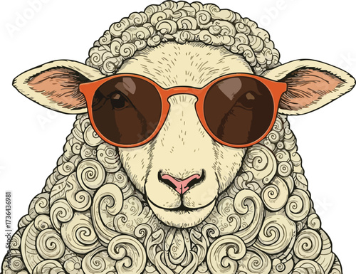 Cool Sheep Wearing Sunglasses