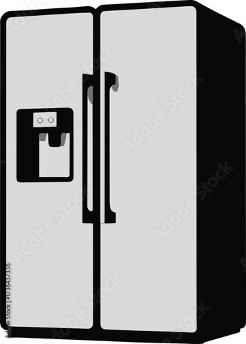 Minimalist outline of a refrigerator with two doors