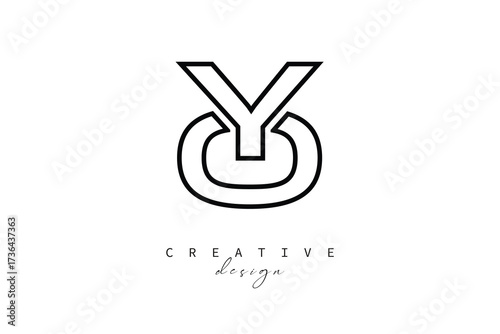 YO Creative Monogram Logo Design-Stock Creative Branding Design Concept