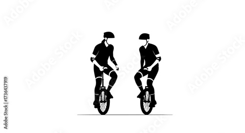 Synchronized Unicycling Duo A Display of Balance and Skill
