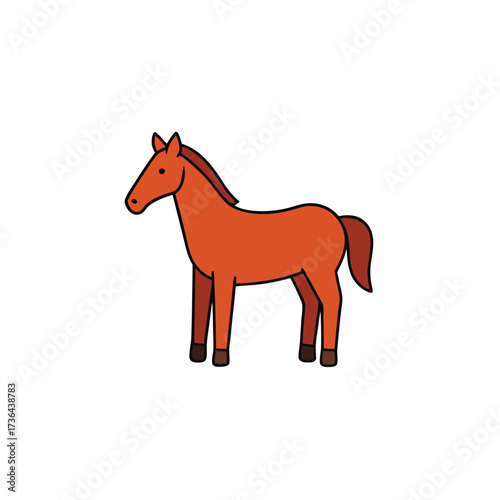 Running Horse Cartoon Vector Artwork