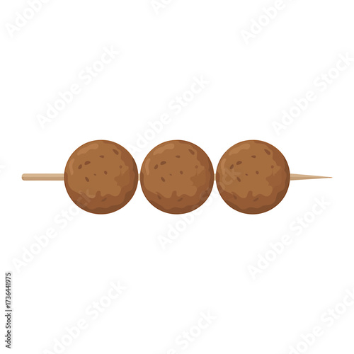 Delicious Meatballs Skewer Traditional Appetizer Illustration for Food Bloggers and Culinary Enthusiasts
