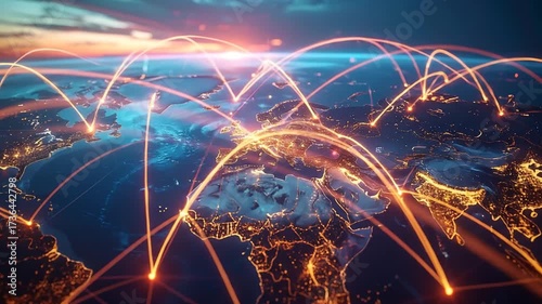 Global Network Connections - Visualizing Worldwide Data Transfer.
