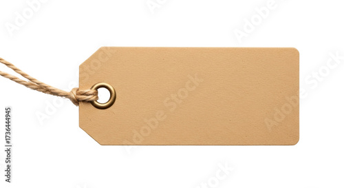 Obraz na plátně Isolated tag with string, pricing label for retail marketing, blank price tag, k