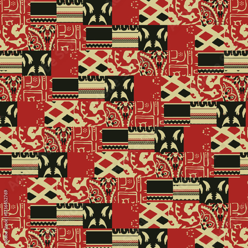 multi colored decorated hand drawn rendered traced embraided ornamental all over base background. repeat pattern geometrical texture border ethnic tribal creative design	