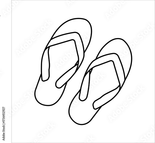 Flip-flops icon. Flip-flops vector icon design. Summer sandals outline symbol. Flip-flops isolated on a white background.