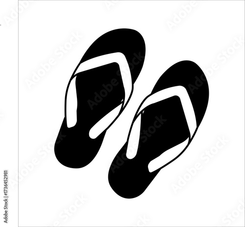Flip-flops icon. Flip-flops vector icon design. Summer sandals outline symbol. Flip-flops isolated on a white background.